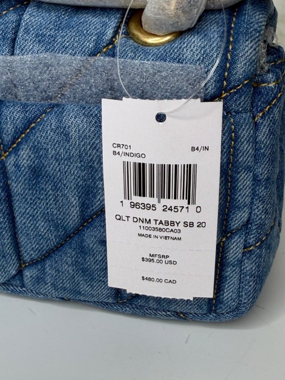Coach Women’s Quilted Tabby Small Denim Shoulder Bag 20 - Picture 8 of 8